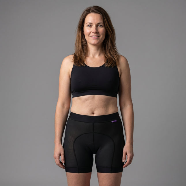 bike boxer motorcycle underwear women Black